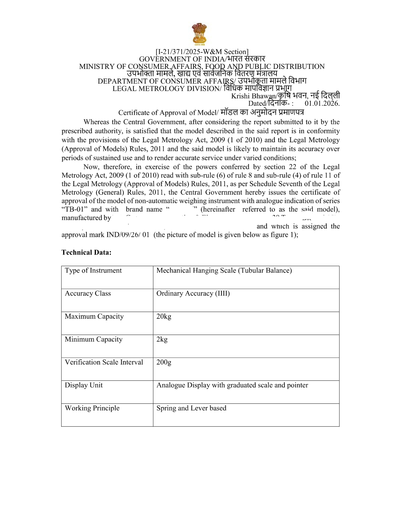Legal Metrology Fees